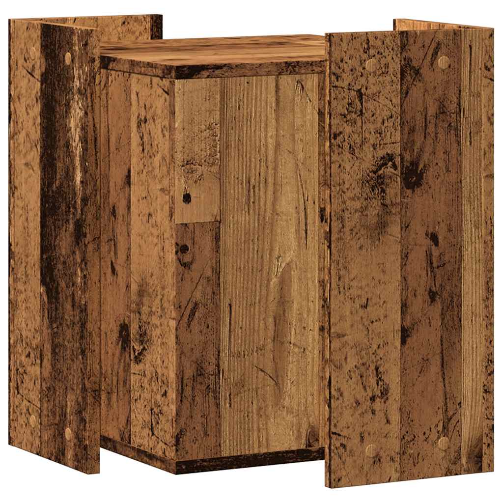 vidaXL Cat Litter Box Enclosure Old Wood 42 x 42 x 51 cm 5