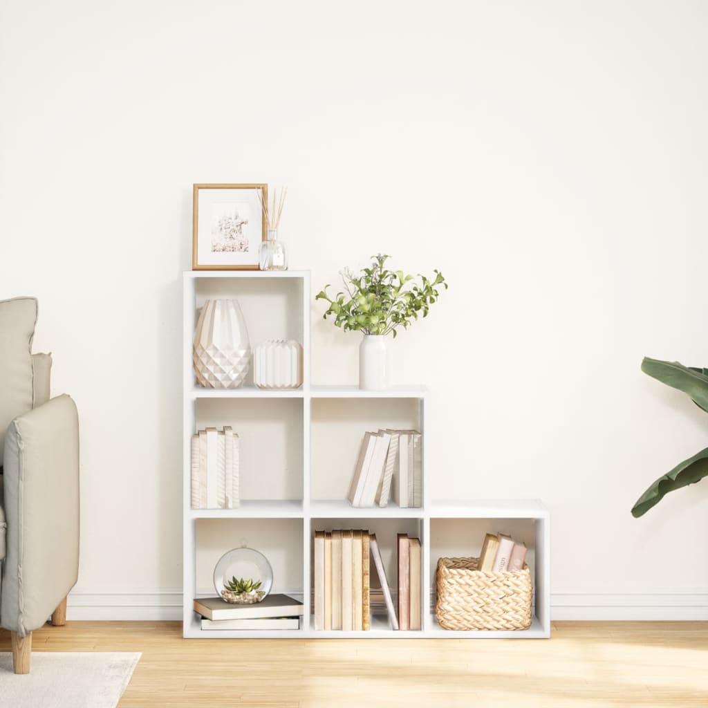 vidaXL Room Divider Bookcase 3-Tier White 99x29x99 cm Engineered Wood 3