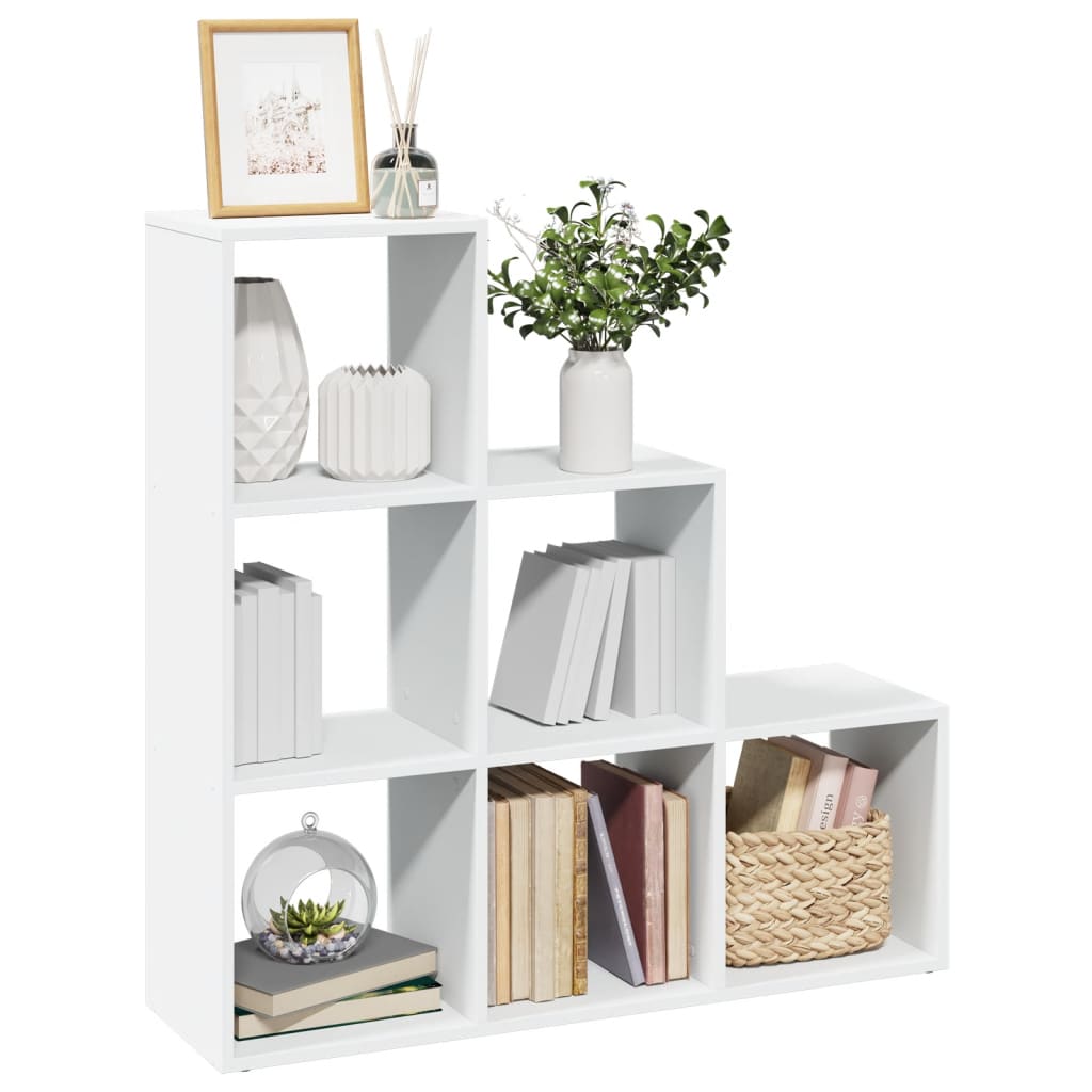 vidaXL Room Divider Bookcase 3-Tier White 99x29x99 cm Engineered Wood 1
