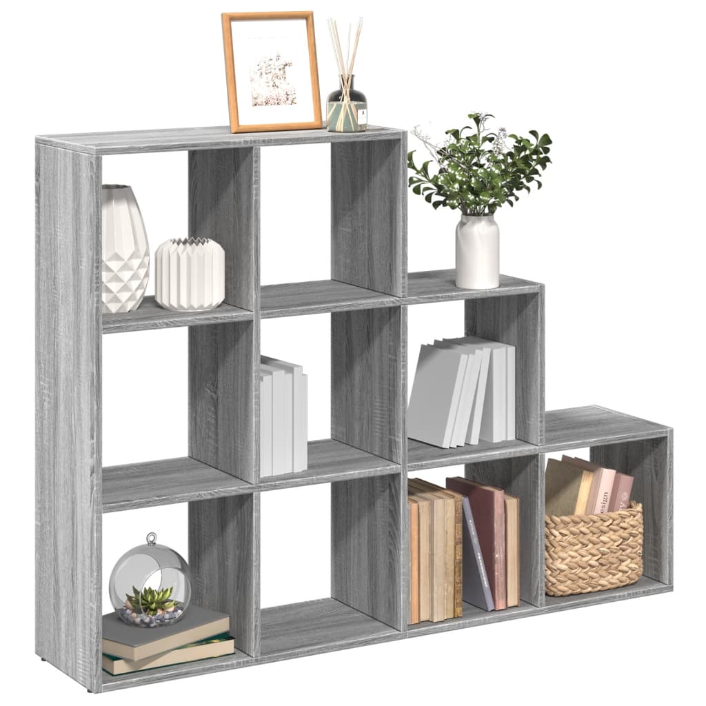 Room Divider Bookcase 3-Tier 137.5x29x103.5 cm Grey sonoma