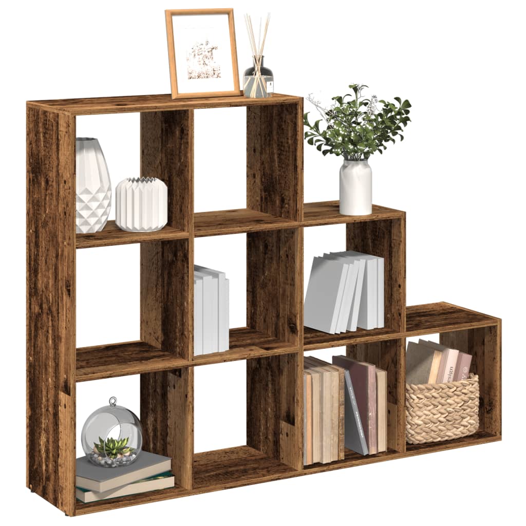 Room Divider Bookcase 3-Tier 137.5x29x103.5 cm Old wood
