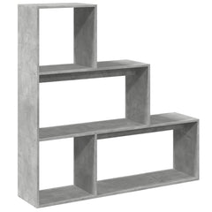 vidaXL Room Divider Bookcase 3-Tier Concrete Grey 123x29x123 cm Engineered Wood 2