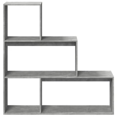 vidaXL Room Divider Bookcase 3-Tier Concrete Grey 123x29x123 cm Engineered Wood 5