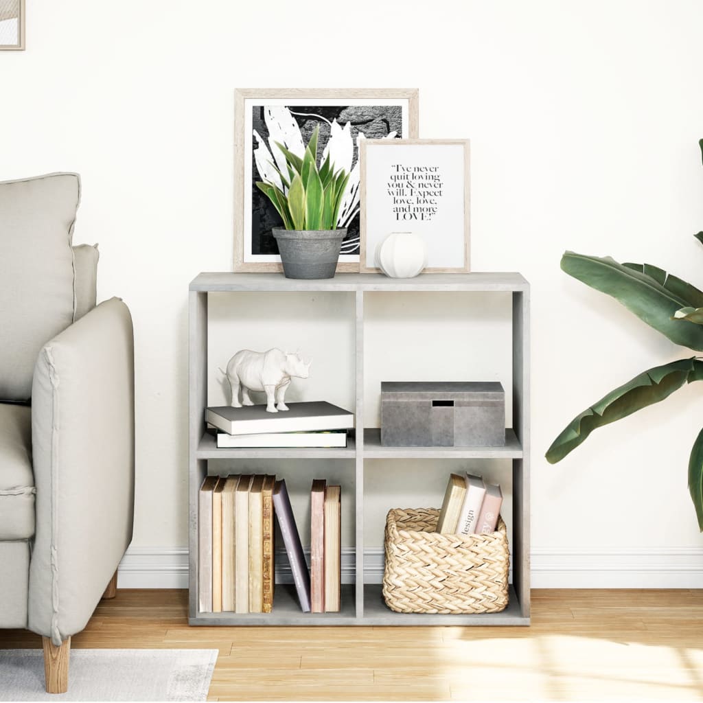 vidaXL Room Divider Bookcase Concrete Grey 69,5x29x69,5 cm Engineered Wood 3