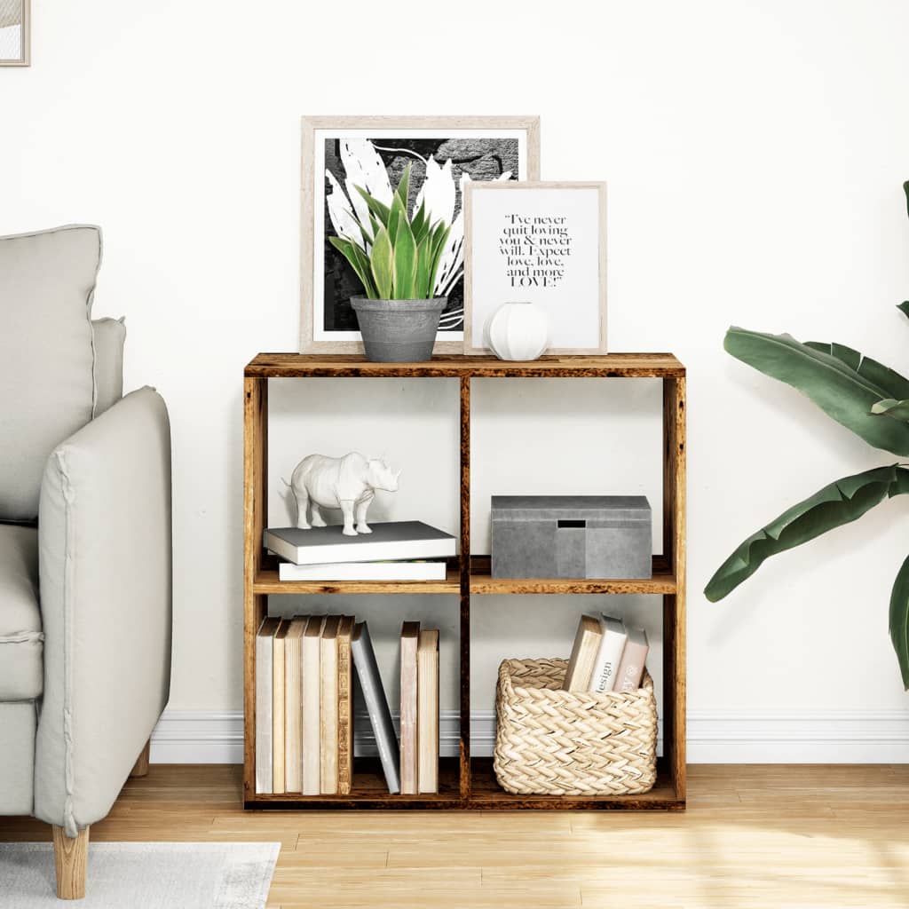 vidaXL Room Divider Bookcase Old Wood 69,5x29x69,5 cm Engineered Wood 3