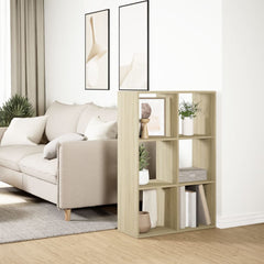 vidaXL Room Divider Bookcase Sonoma Oak 69,5x29x103,5 cm Engineered Wood 4