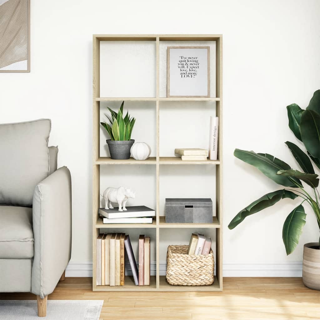 vidaXL Room Divider Bookcase Sonoma Oak 69,5x29x137,5 cm Engineered Wood 3