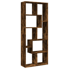 vidaXL Room Divider Bookcase Smoked Oak 67x25x161.5 cm Engineered Wood 2