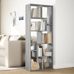 vidaXL Room Divider Bookcase Grey Sonoma 67x25x161.5 cm Engineered Wood 4