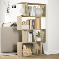 vidaXL Room Divider Bookcase 4-Tier Sonoma Oak 70x24x129 cm Engineered Wood 4