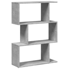 vidaXL Room Divider Bookcase 3-Tier Concrete Grey 70x24x97 cm Engineered Wood 5