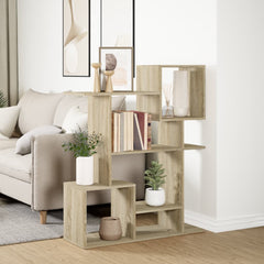 vidaXL Room Divider Bookcase Sonoma Oak 92x29x112 cm Engineered Wood 4