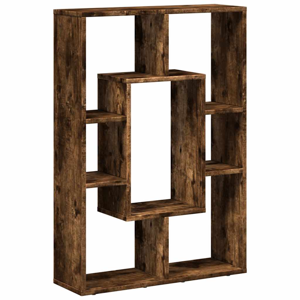 vidaXL Bookcase Smoked Oak 63x20x90 cm Engineered Wood 2