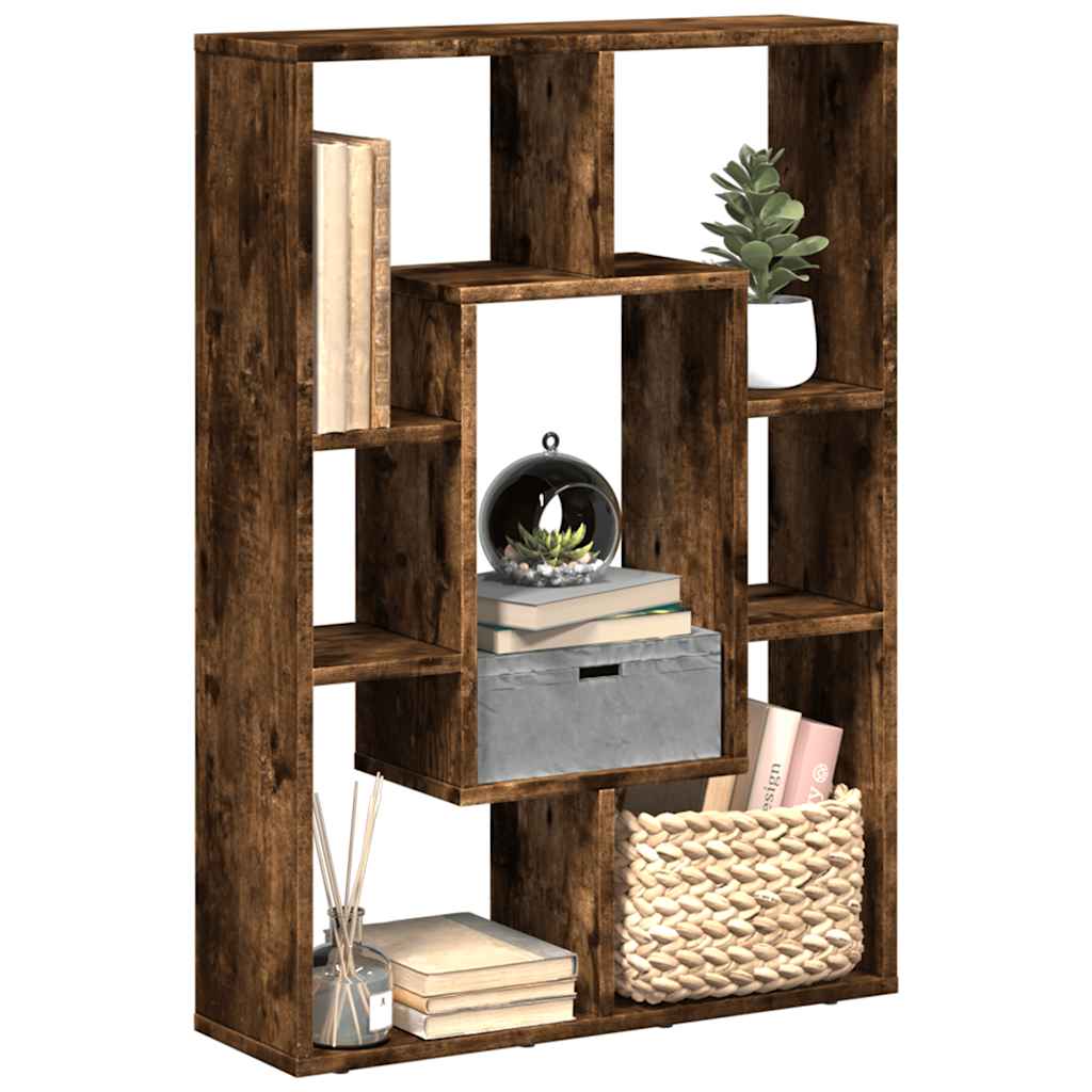 vidaXL Bookcase Smoked Oak 63x20x90 cm Engineered Wood 1