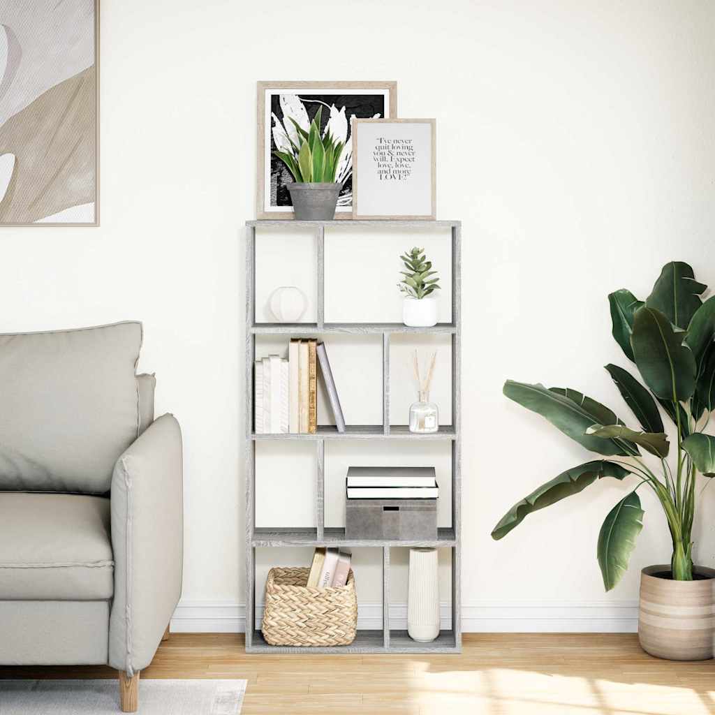 vidaXL Bookcase Grey Sonoma 60x20x120,5 cm Engineered Wood 3