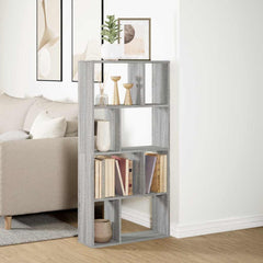 vidaXL Bookcase Grey Sonoma 60x20x120,5 cm Engineered Wood 4