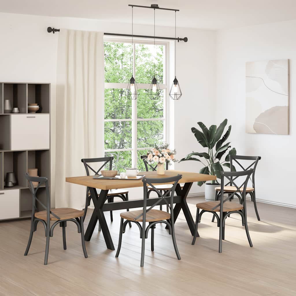 vidaXL Dining Table NOAIN X-Shaped Legs 160x90x75 cm Solid Wood Pine 1