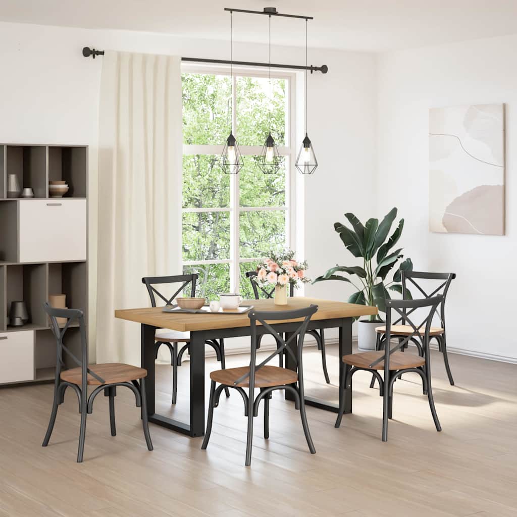 vidaXL Dining Table NOAIN U-Shaped Legs 160x90x75 cm Solid Wood Pine 1