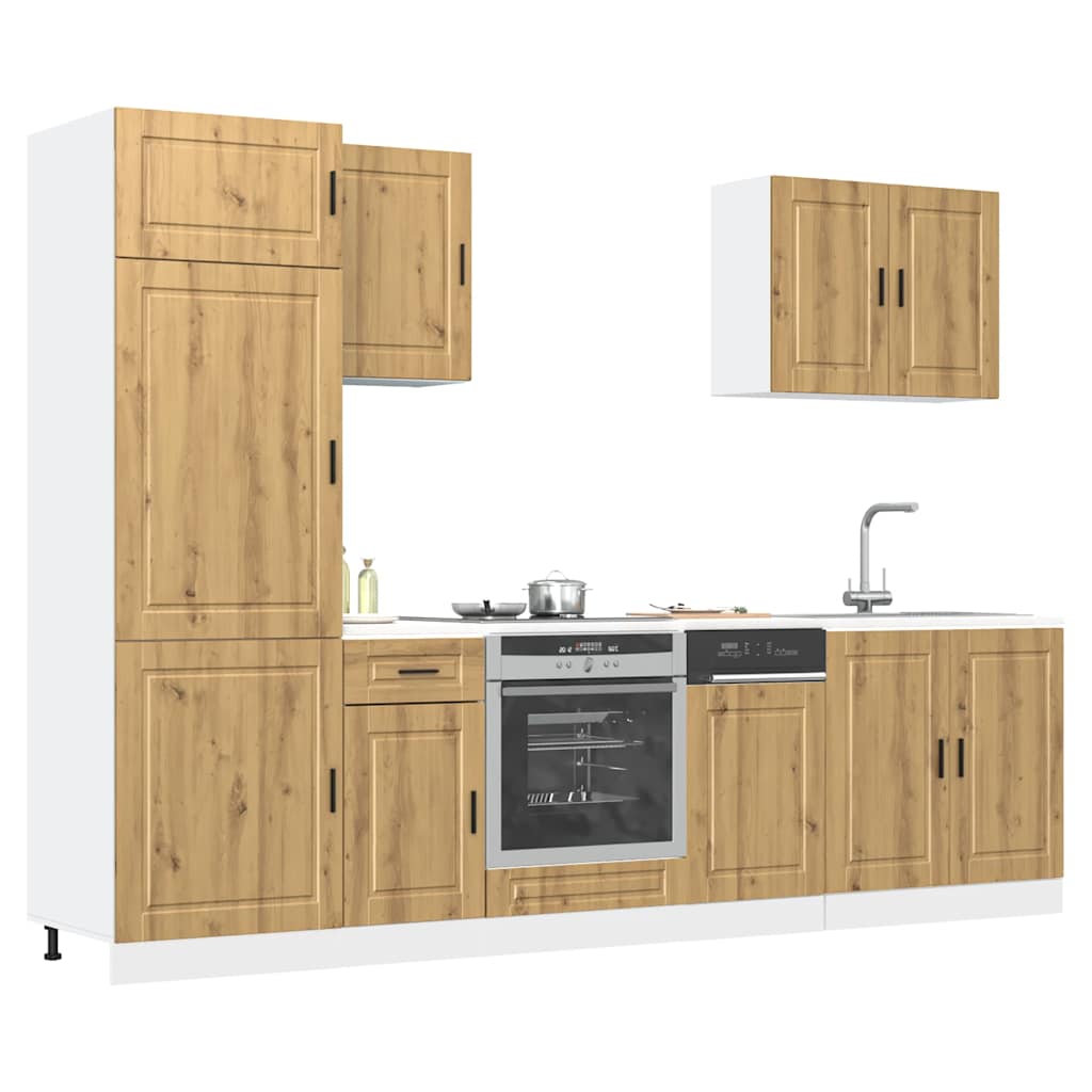 7 Piece Kitchen Cabinet Set "Porto" Engineered Wood Artisan oak