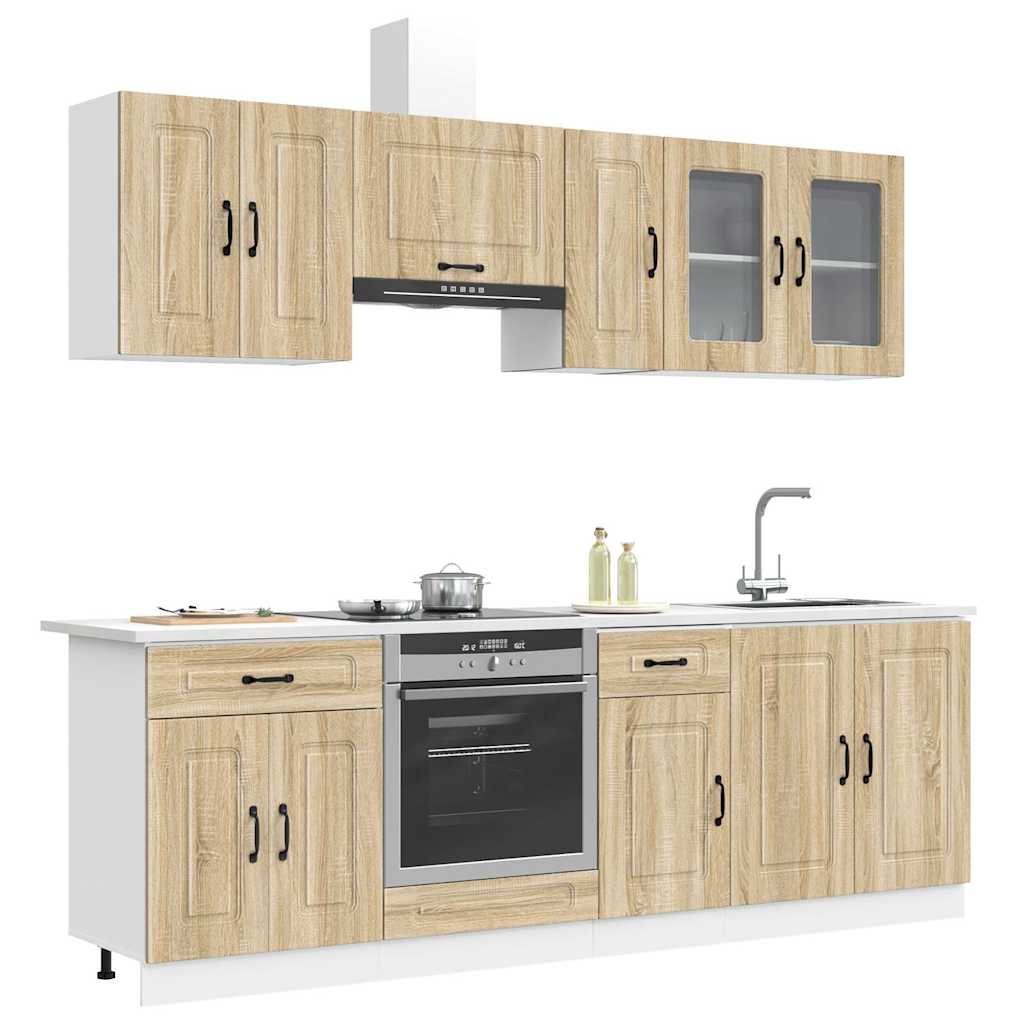 8 Piece Kitchen Cabinet Set "Kalmar" Engineered Wood Sonoma oak