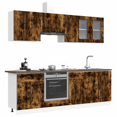 8 Piece Kitchen Cabinet Set "Kalmar" Engineered Wood Smoked oak
