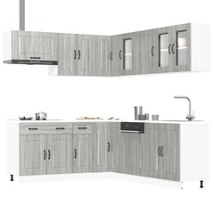 11 Piece Kitchen Cabinet Set "Kalmar" Engineered Wood Grey sonoma