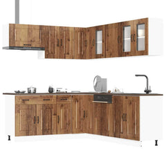 11 Piece Kitchen Cabinet Set "Kalmar" Engineered Wood Old wood