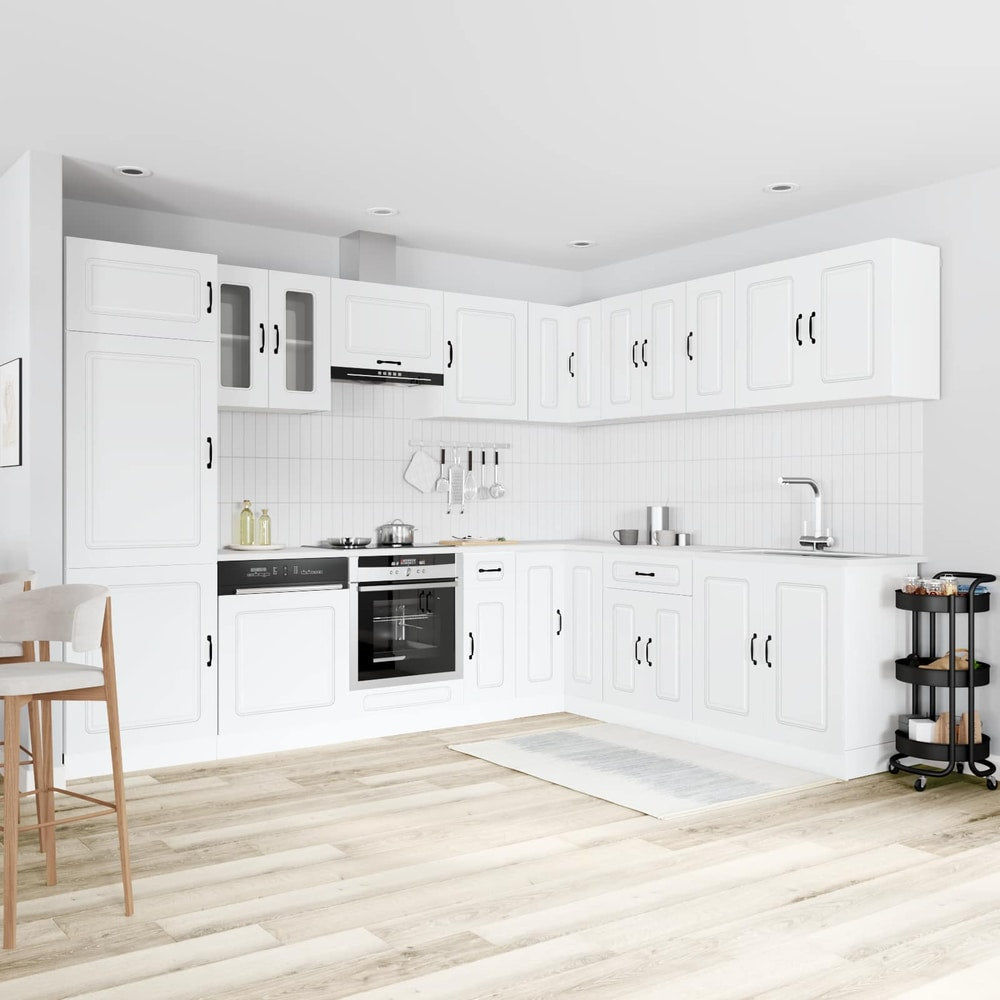 14 Piece Kitchen Cabinet Set "Kalmar" Engineered Wood White