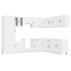 14 Piece Kitchen Cabinet Set "Kalmar" Engineered Wood White