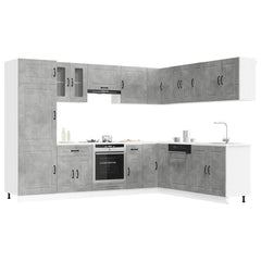14 Piece Kitchen Cabinet Set "Kalmar" Engineered Wood Concrete grey
