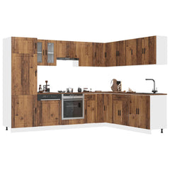 14 Piece Kitchen Cabinet Set "Porto" Engineered Wood Old wood