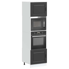 Kitchen Base Cabinet "Kalmar" Engineered Wood Black 1x oven cabinet 60 cm wide 207 cm high