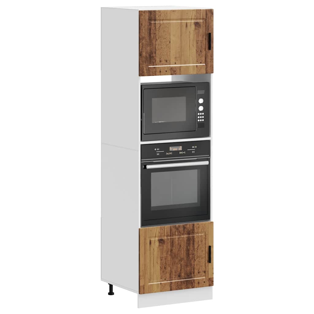 Kitchen Base Cabinet "Porto" Engineered Wood Old Wood 1x oven cabinet 60 cm wide 207 cm high