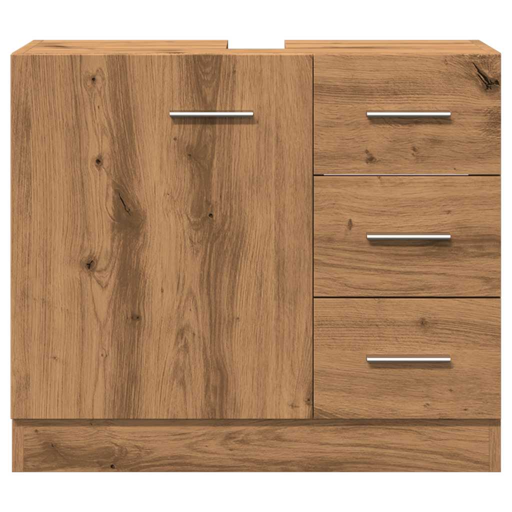 vidaXL Sink Cabinet Artisian Oak 63x30x54 cm Engineered Wood 4