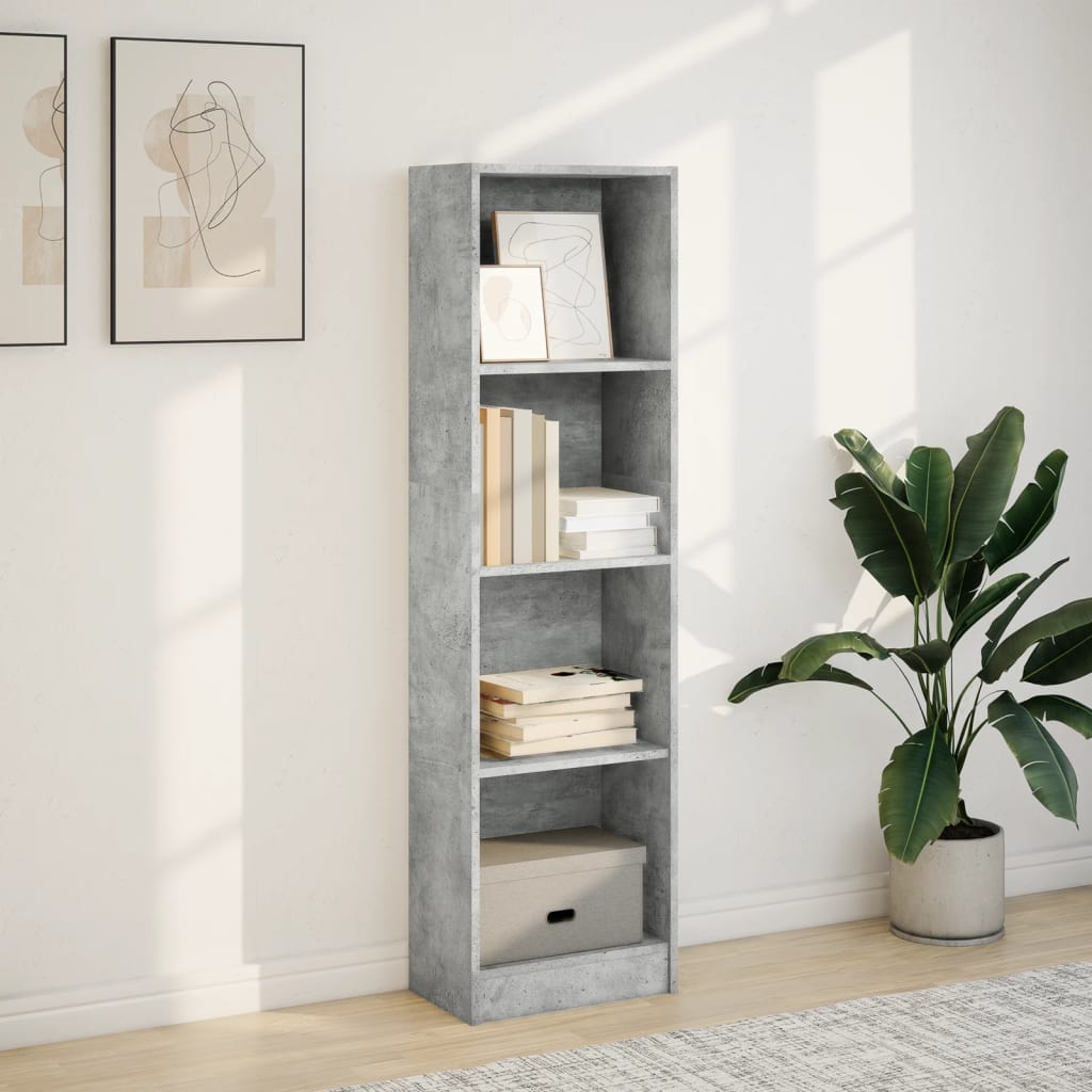 vidaXL Bookcase Concrete Grey 40x24x143 cm Engineered Wood 3