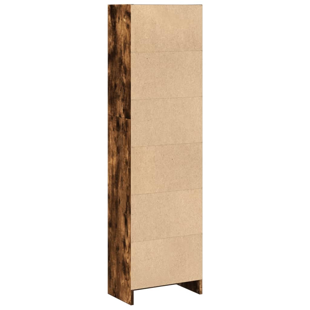 vidaXL Bookcase Smoked Oak 40x24x143 cm Engineered Wood 5