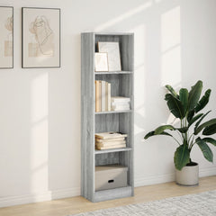 vidaXL Bookcase Grey Sonoma 40x24x143 cm Engineered Wood 3