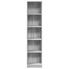 vidaXL Bookcase Grey Sonoma 40x24x176 cm Engineered Wood 4