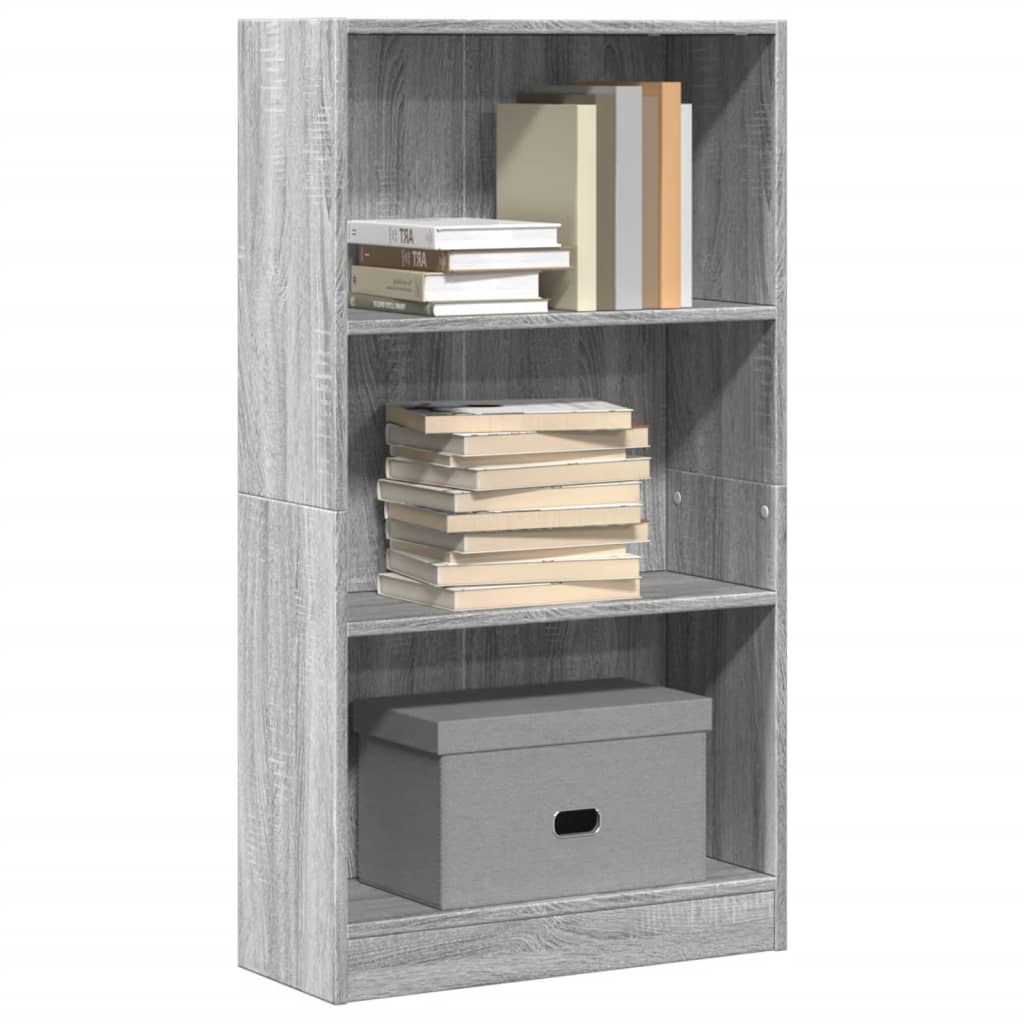 vidaXL Bookcase Grey Sonoma 60x24x109 cm Engineered Wood 1