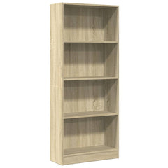 vidaXL Bookcase Sonoma Oak 60x24x143 cm Engineered Wood 2