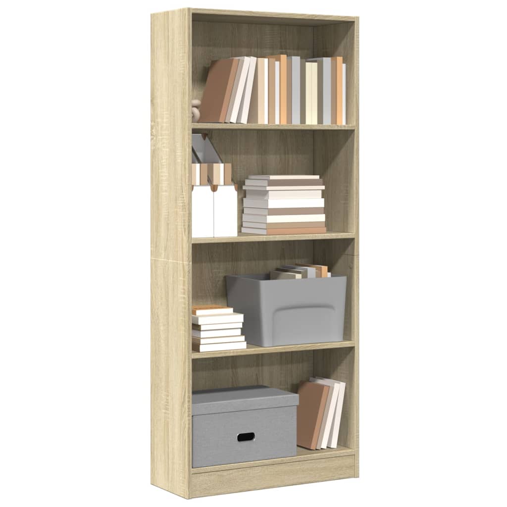 Bookcase 60x24x143 cm Engineered Wood Sonoma oak