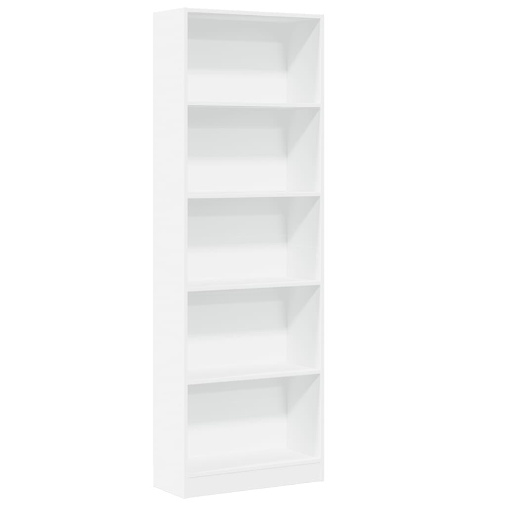 vidaXL Bookcase White 60x24x176 cm Engineered Wood 2