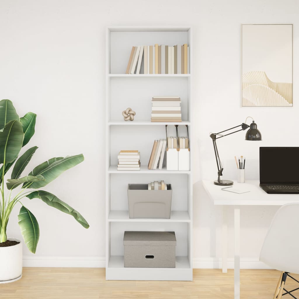 vidaXL Bookcase White 60x24x176 cm Engineered Wood 3