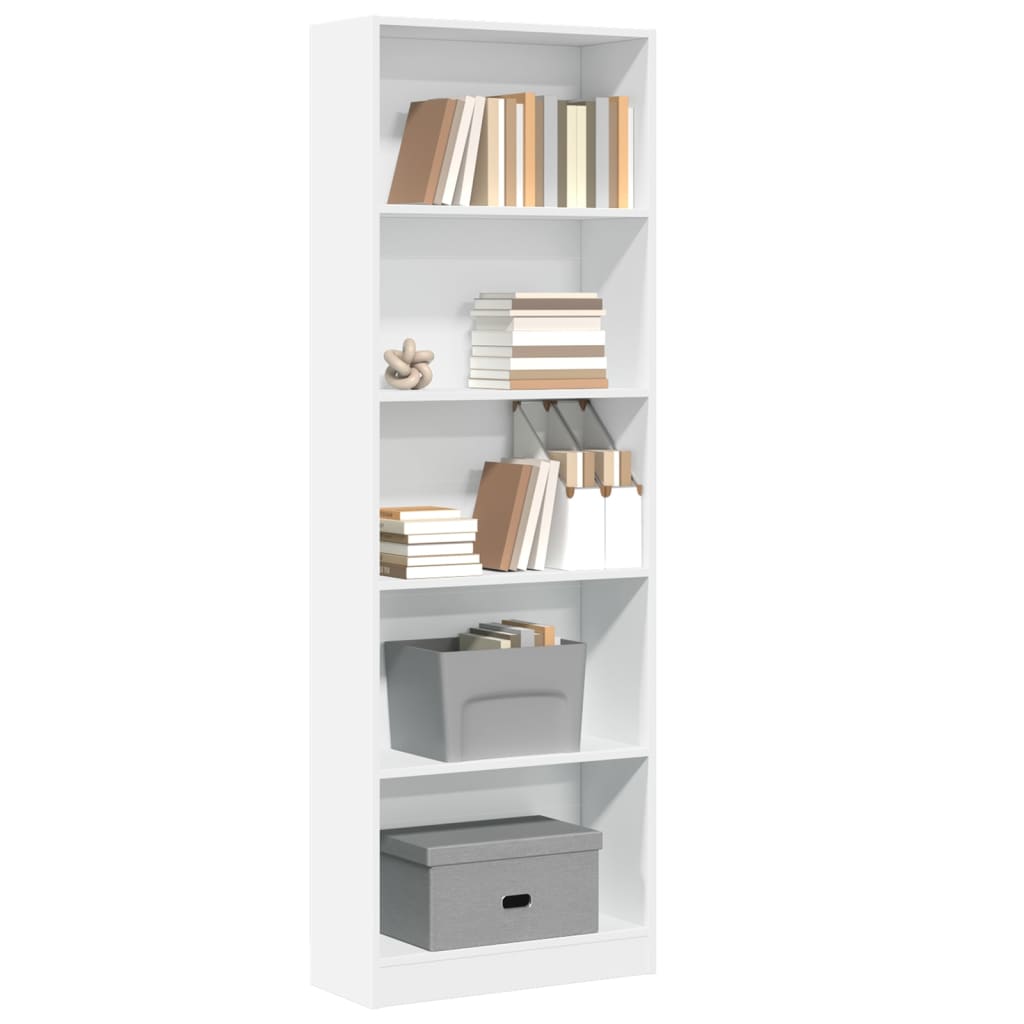 vidaXL Bookcase White 60x24x176 cm Engineered Wood 1