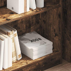 vidaXL Bookcase Smoked Oak 80x24x76 cm Engineered Wood 3