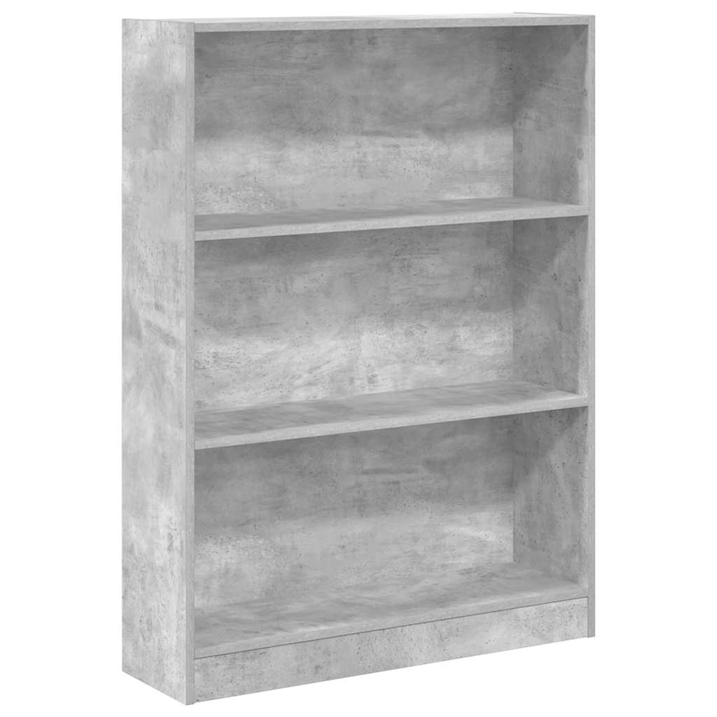 vidaXL Bookcase Concrete Grey 80x24x109 cm Engineered Wood 2
