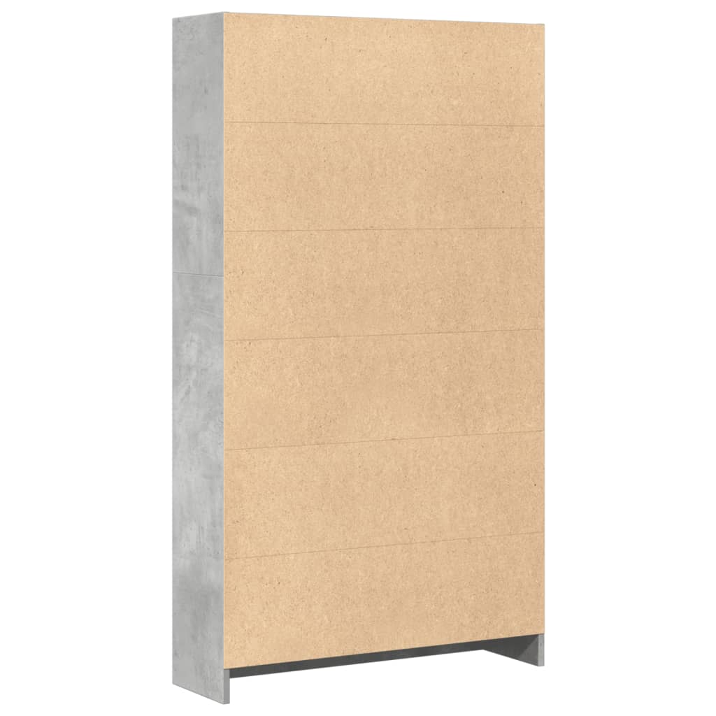 vidaXL Bookcase Concrete Grey 80x24x143 cm Engineered Wood 5
