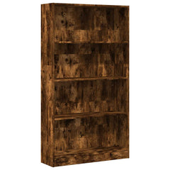 vidaXL Bookcase Smoked Oak 80x24x143 cm Engineered Wood 2