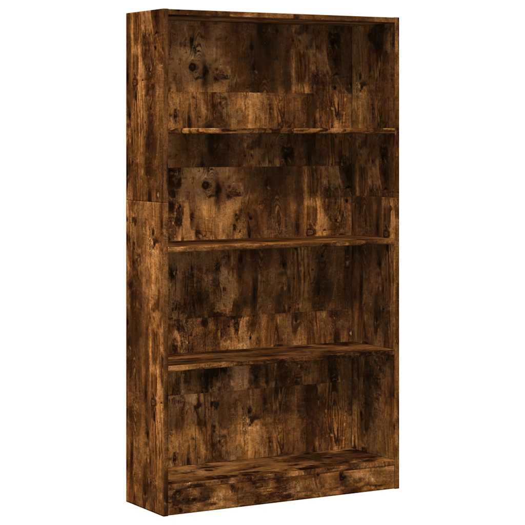 Bookcase 80x24x143 cm Engineered Wood Height 143 cm Width 80 cm Smoked oak