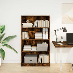 vidaXL Bookcase Smoked Oak 80x24x143 cm Engineered Wood 3